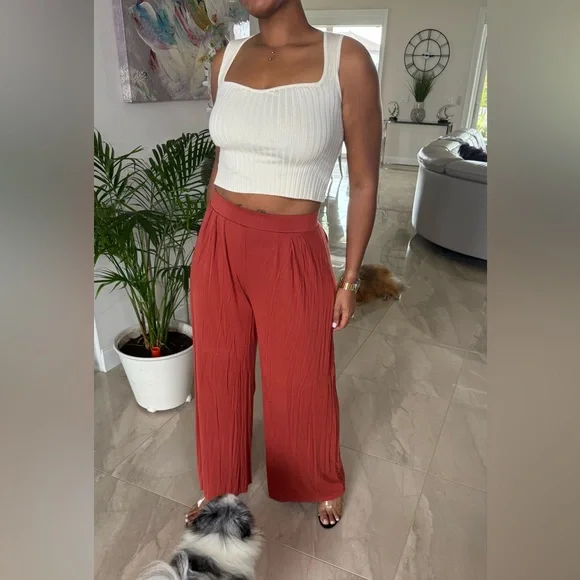 JLUXLABEL Terracotta Wide-Leg Pants - Picture 6 of 6